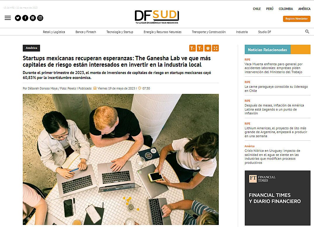 Startups mexicanas recuperan esperanzas: The Ganesha Lab ve que ms capitales de riesgo estn interesados en invertir en la industria local